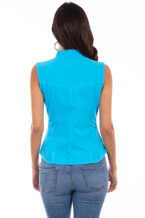 Women's Cantina Collection Top: Sleeveless Button Front