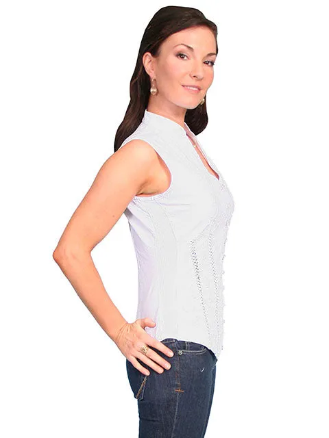 Women's Cantina Collection Top: Sleeveless Button Front