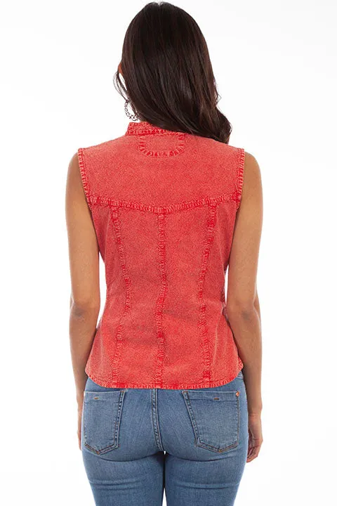 Women's Cantina Collection Top: Sleeveless Button Front