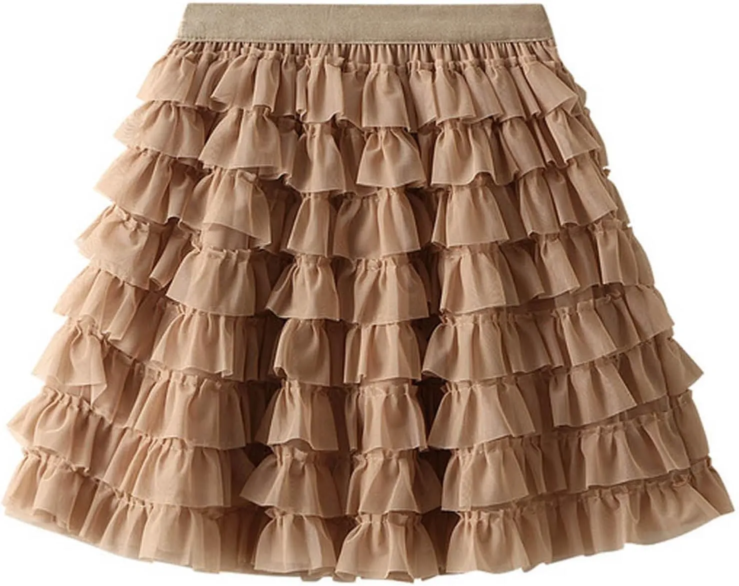 Women's Cute Fashion Layered Cake Short Skirts Summer High Waist Casual Solid Ruffled Half-Body Skirt 2025 Basic