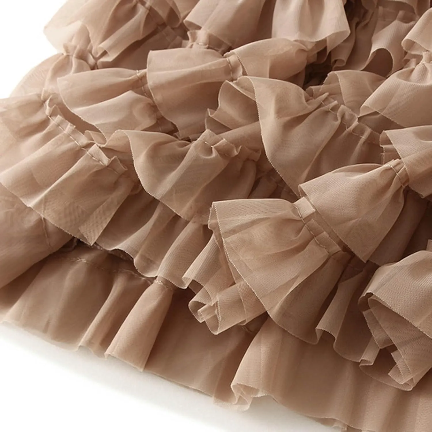 Women's Cute Fashion Layered Cake Short Skirts Summer High Waist Casual Solid Ruffled Half-Body Skirt 2025 Basic