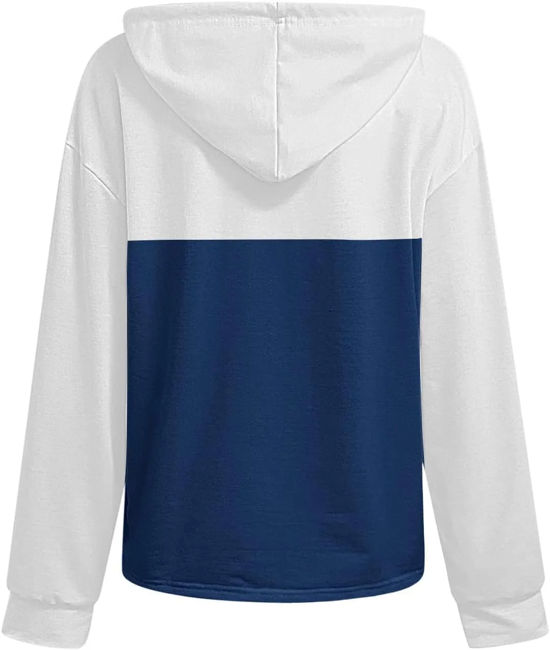 Women's Fashion Hoodies Sweatshirts Casual Button V-Neck Henley Shirts Long Sleeve Color Block Oversized Pullover Tops