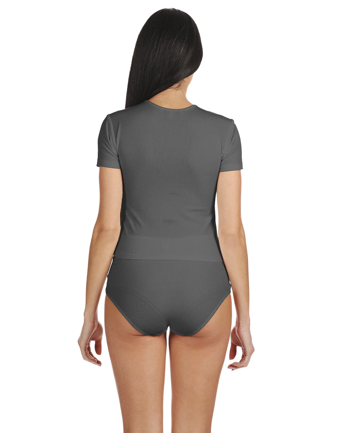 Women's Luxe Rib T-Shirt and Full Coverage Brief Set
