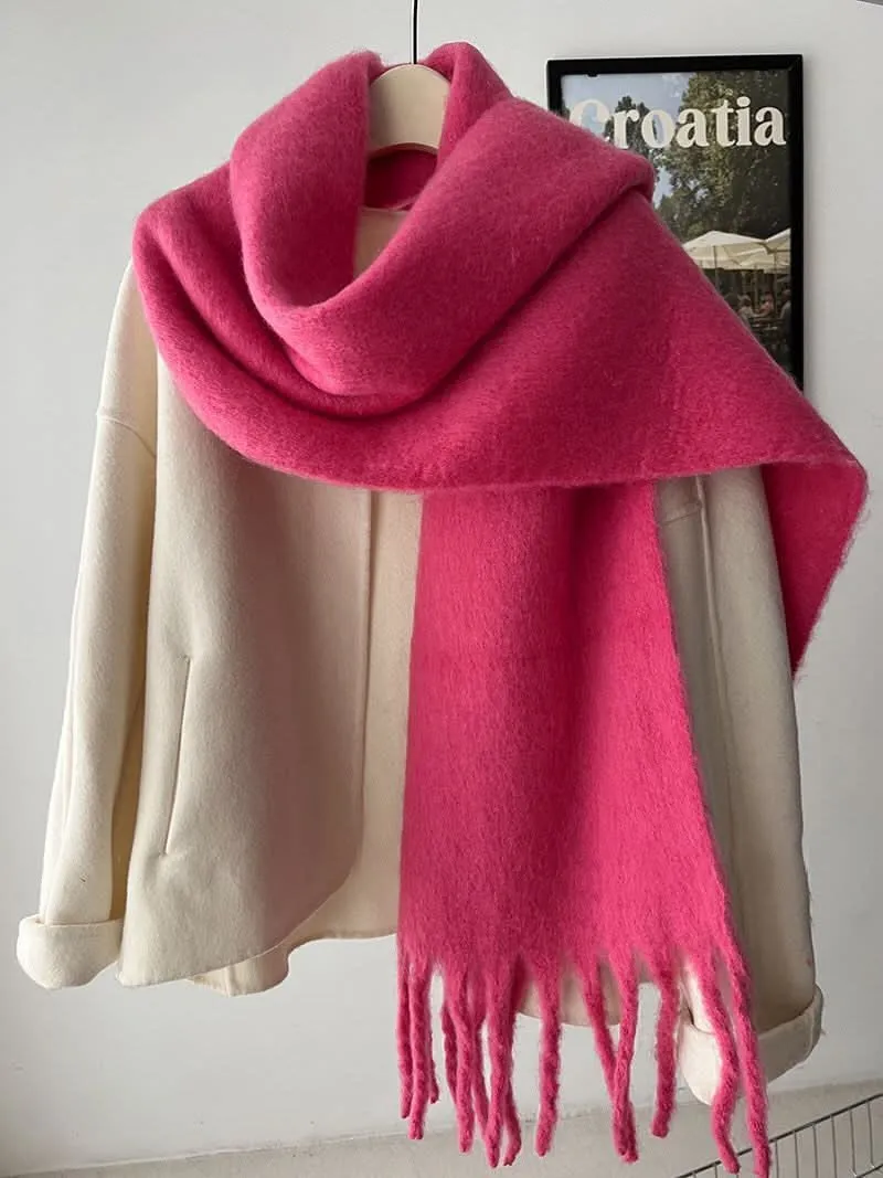 Women's Mohair Winter Scarf – Thick Warm Shawl