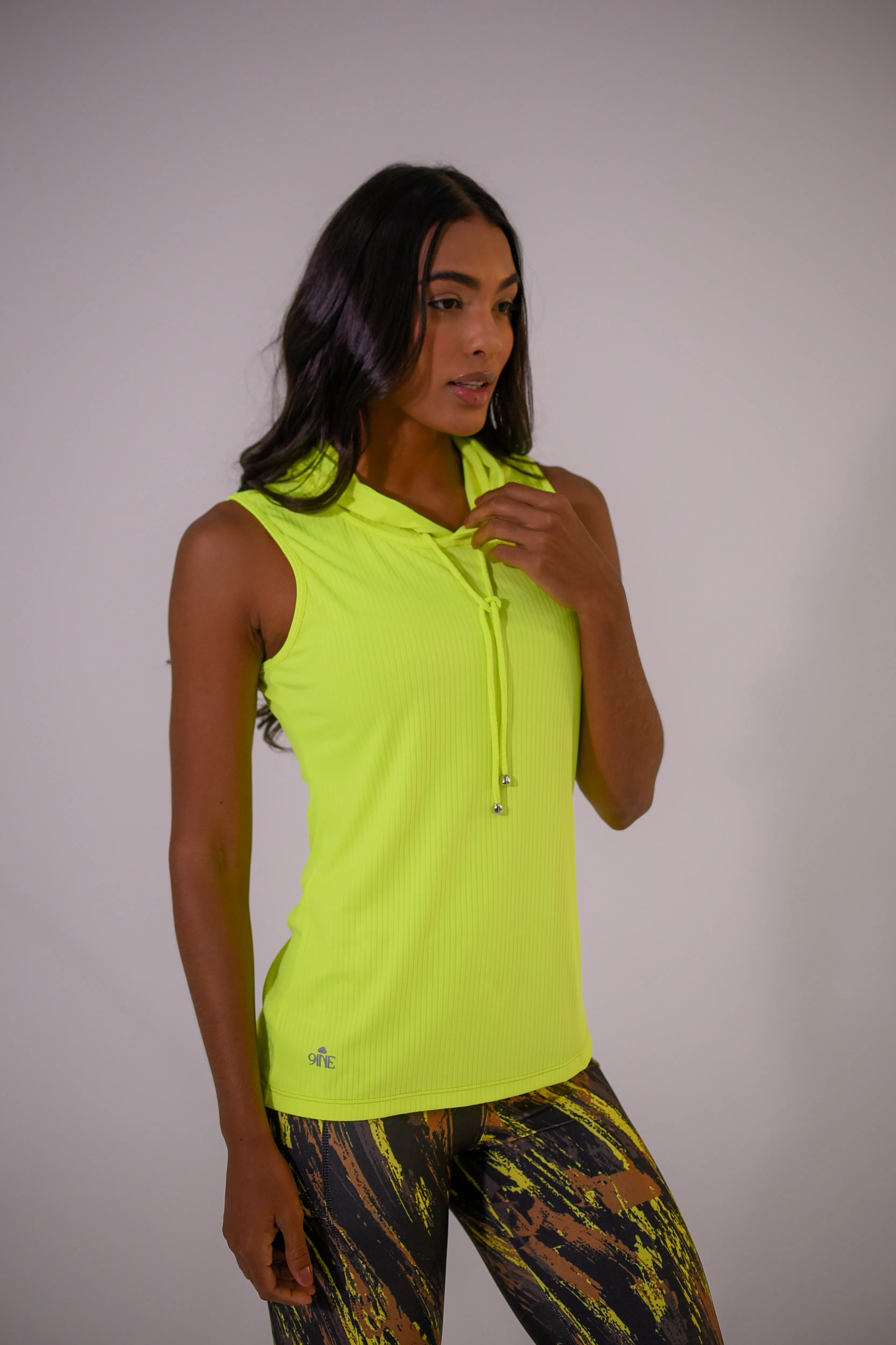 Yellow Ribbed Hoodie